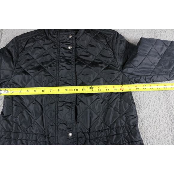 Coach Quilted Jacket Womens Small Black Diamond Puffer Zip Up Button - Picture 7 of 8